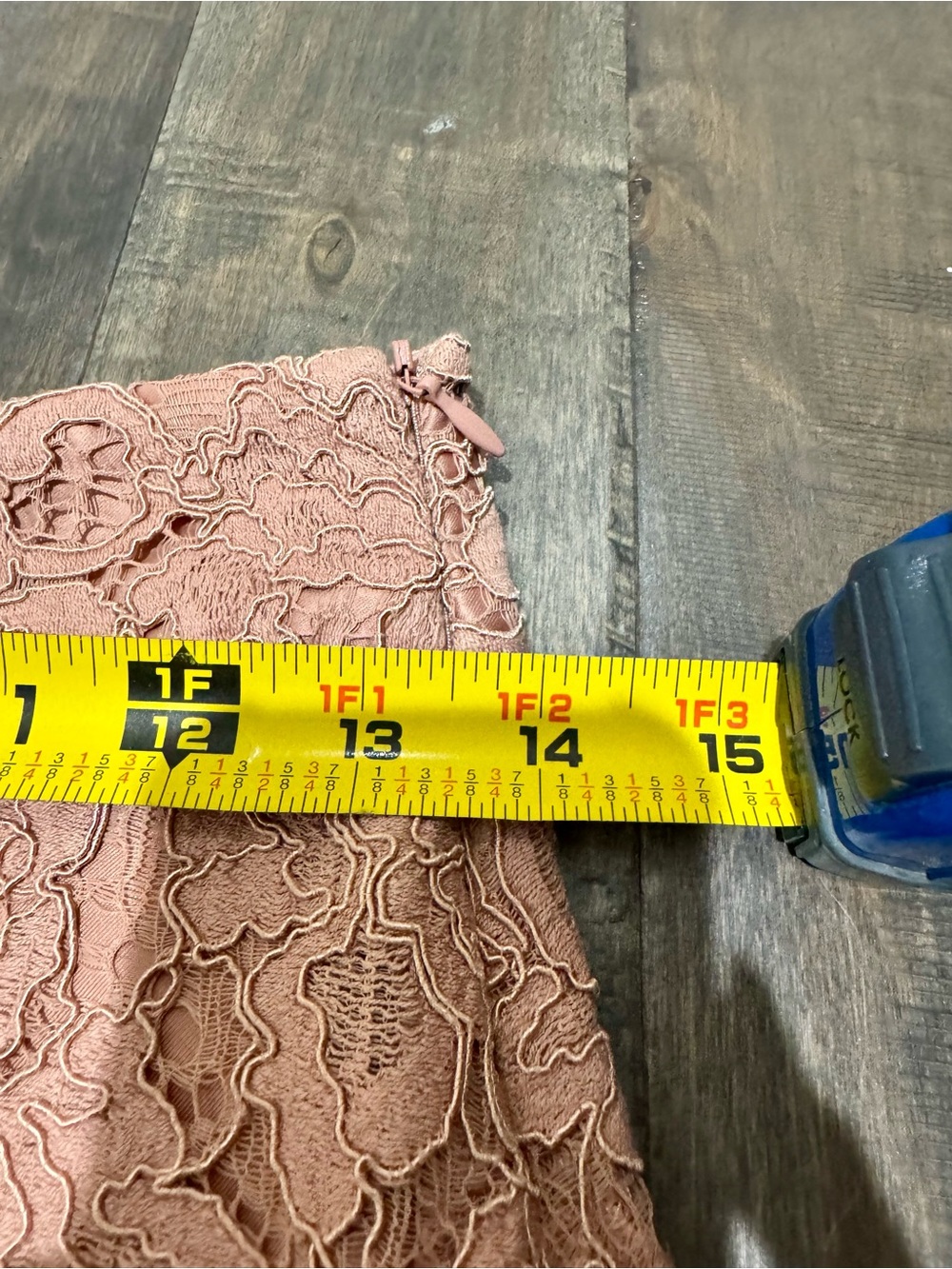 Zara Lace Midi Skirt Size S Dusty Pink Fully Lined Side Zip - Picture 8 of 9